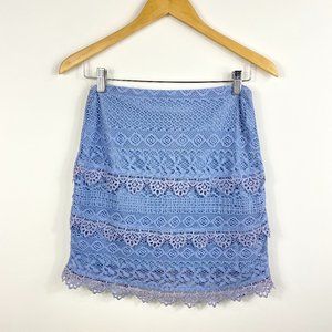 Ale by Alessandra Indigo Blue Crochet Skirt Size S